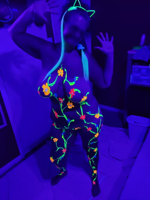 Dancing in the glow of blacklight 