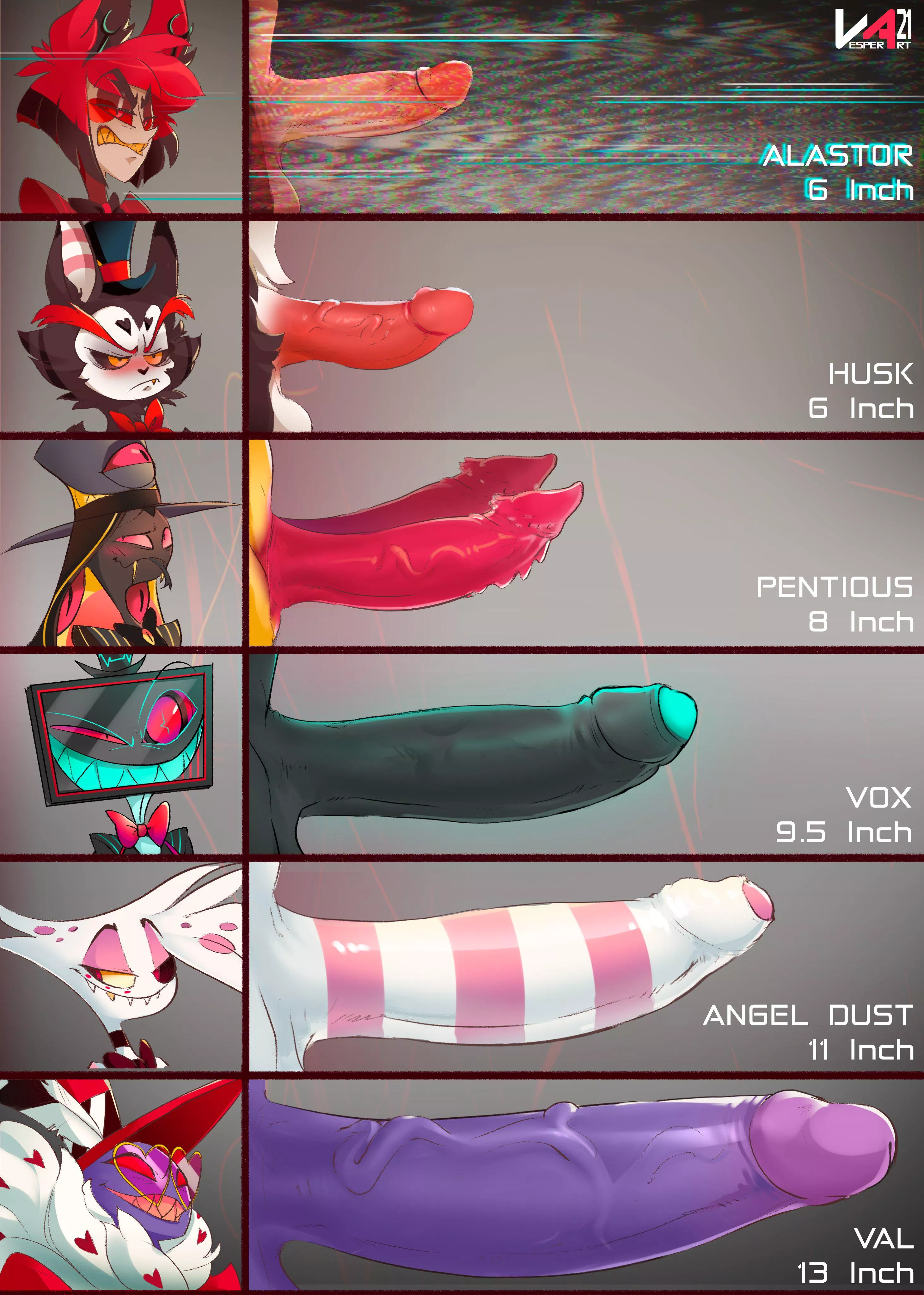 Hazbin Men Cock Size Chart