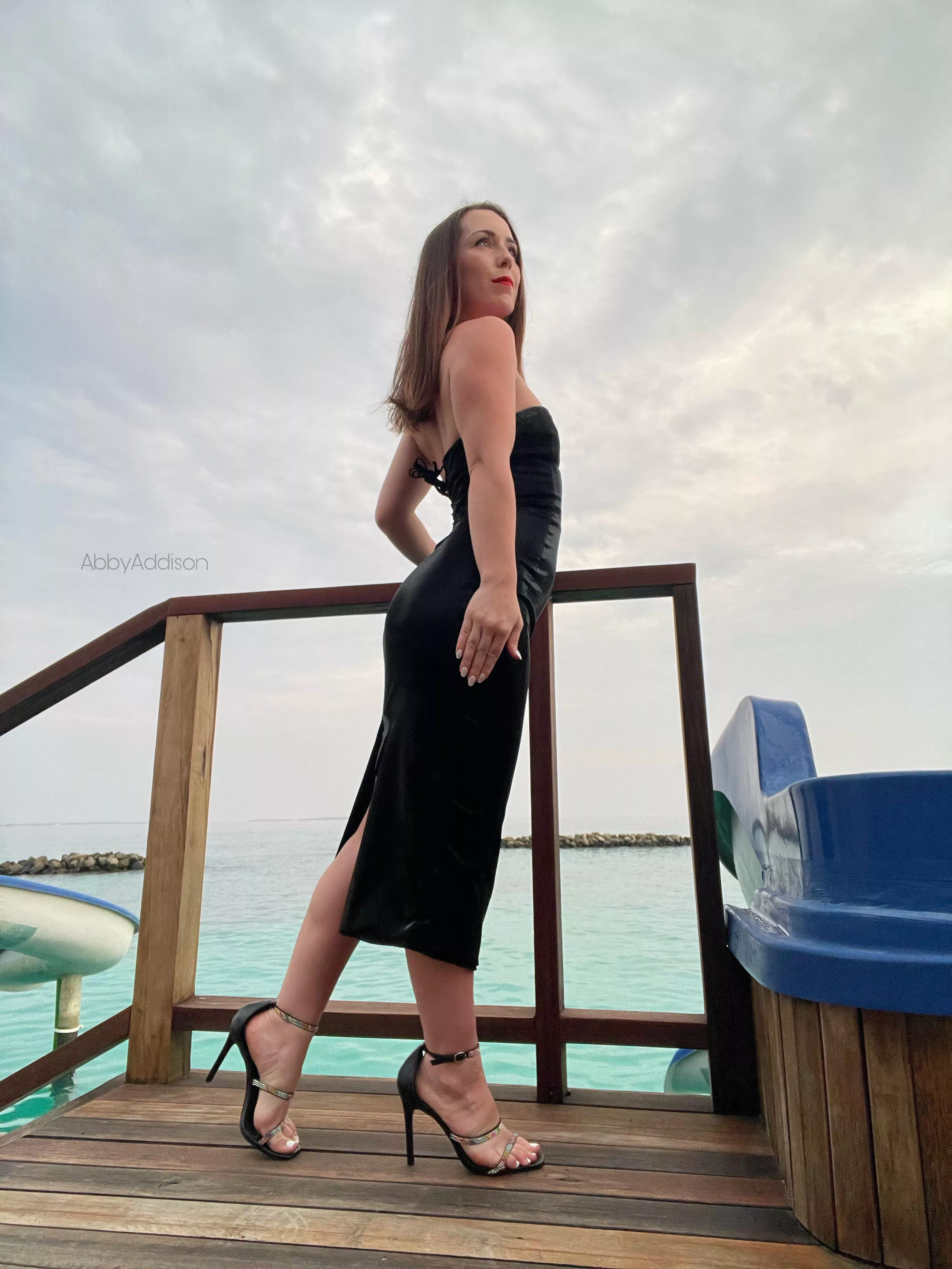 I always pack a sexy pair of ankle strap heels for vacation 