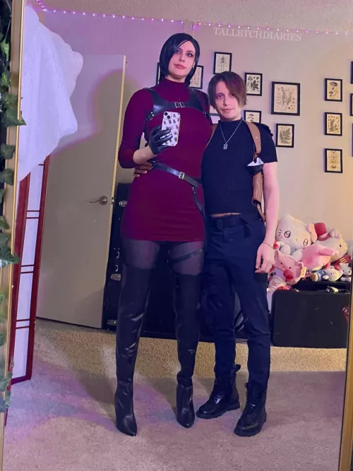 It’s me again! Our resident evil cosplay for Halloween ♡ I’m 6’0 (6’4 in these pleasers) and he’s 5’7!!