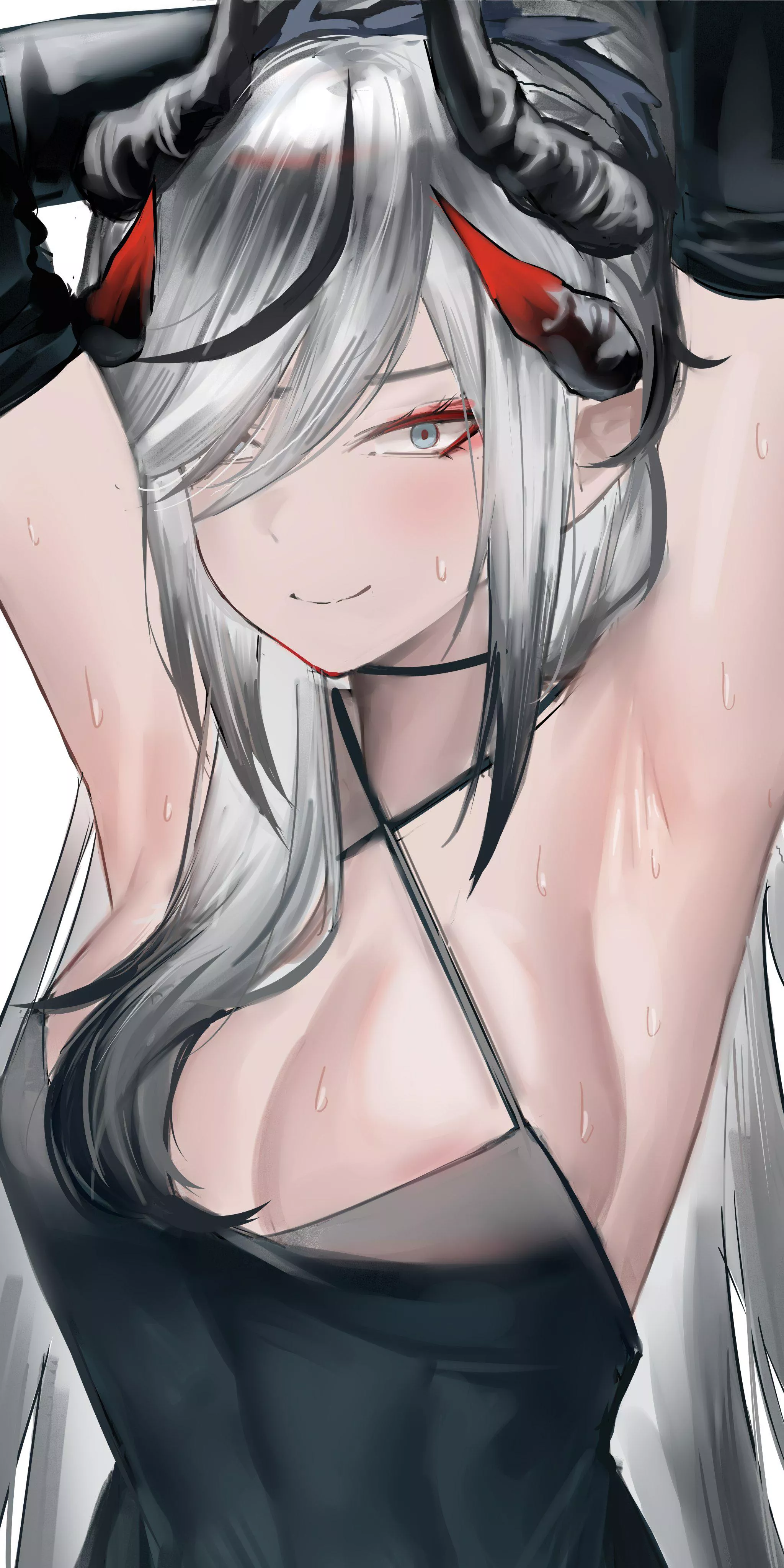 Makoto with her arms up