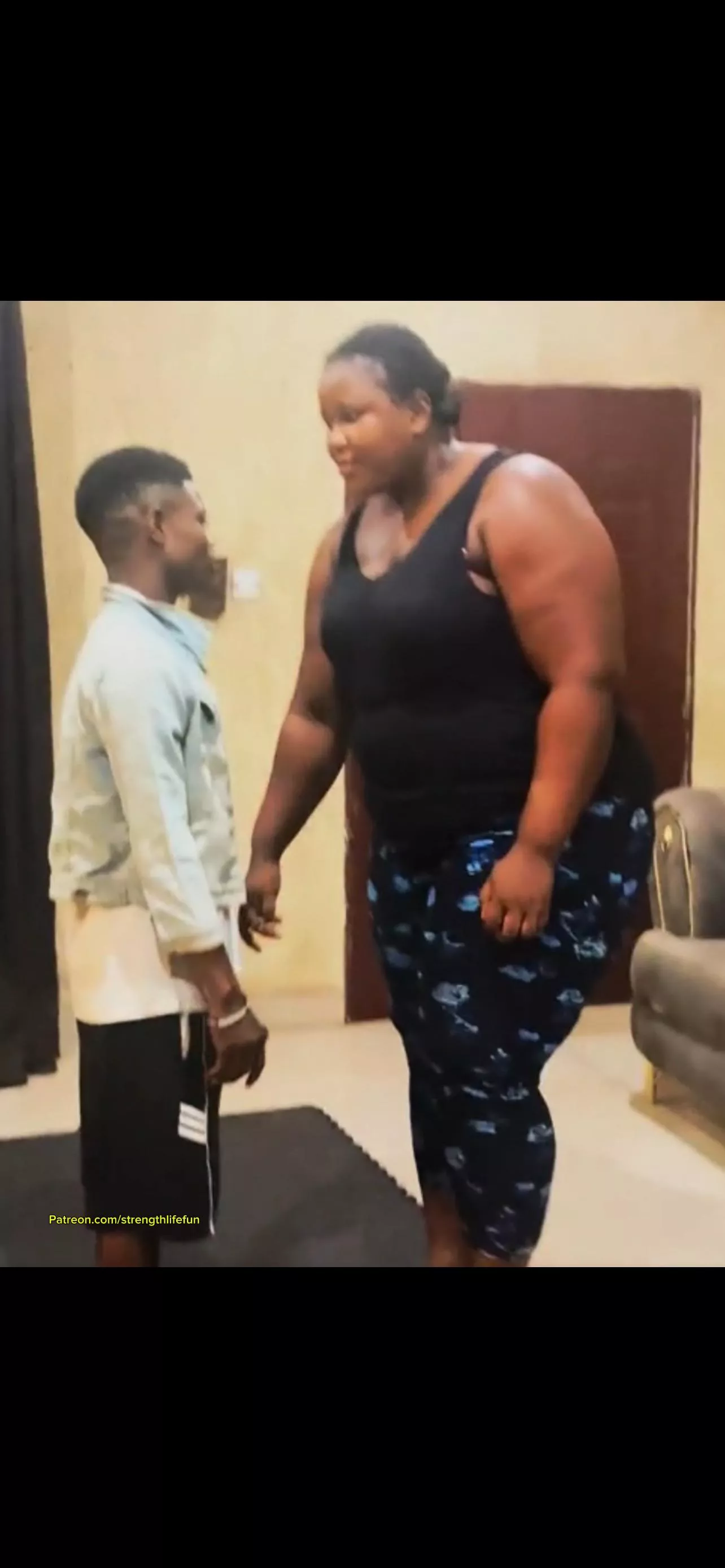 She needs bends to hear him because she cares