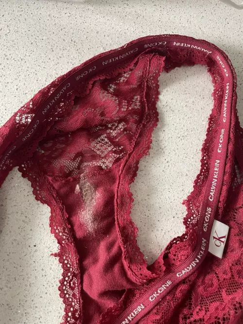 Stained creamed bordeaux panty... what do you think about