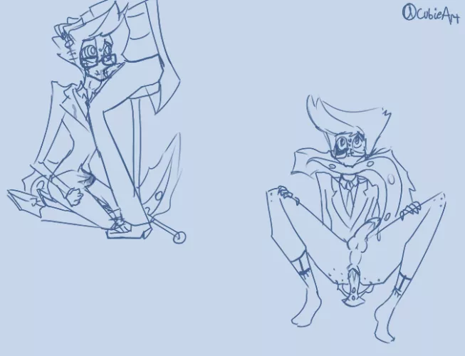 staticeel sketches (fanart for Good Boy by AllIWantIsPasta on AO3)