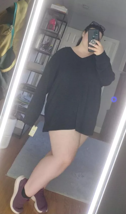 Take the sweater off, or just lift it over my ass? 