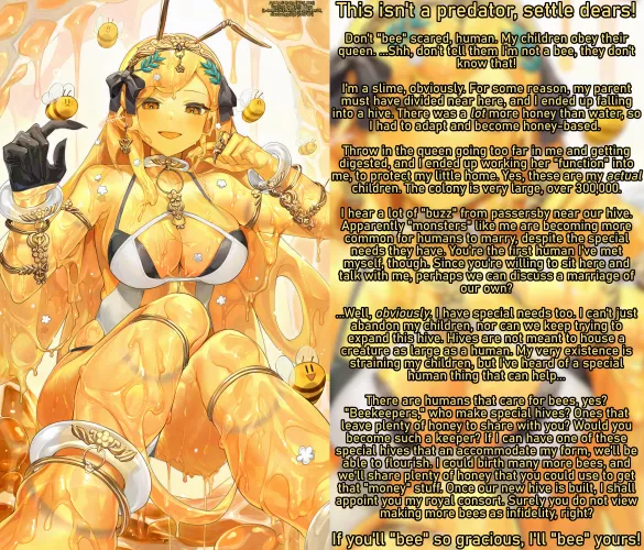 The Honey Slime's Proposal [f4a] [honey slime, duh] [unbeelievably good puns]