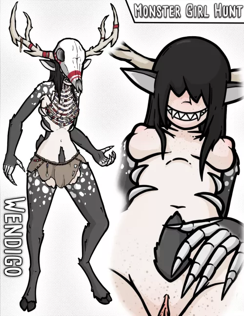 Wendigo convo pose and pussy peek event (Game - Monster Girl Hunt)
