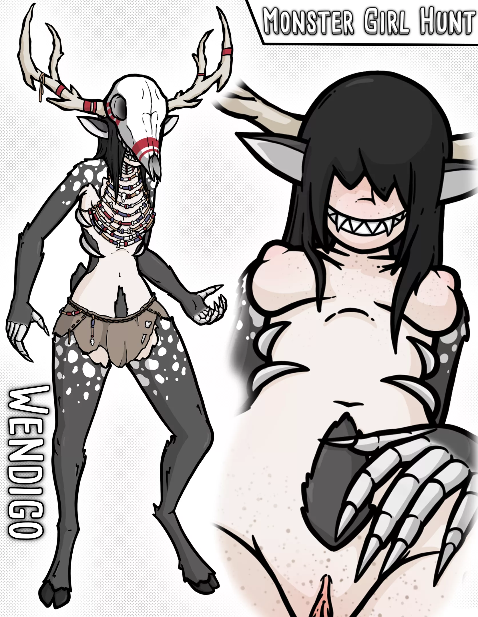 Wendigo convo pose and pussy peek event (Game - Monster Girl Hunt)