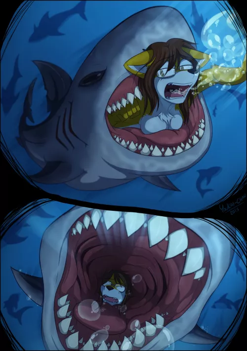 {image} Leshana swallowed by shark (incredibleediblecalico)
