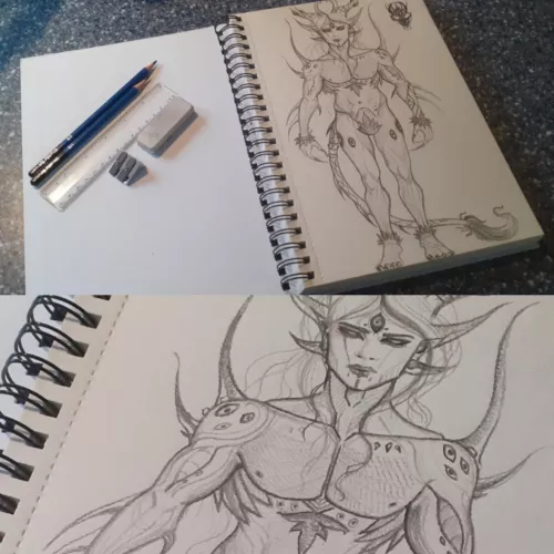 Many Eyed Monster Boy, By Me, Traditional 