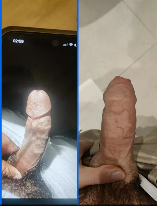 My gf cheated on me with a black guy, who do you think is larger?and guess our sizes please! 