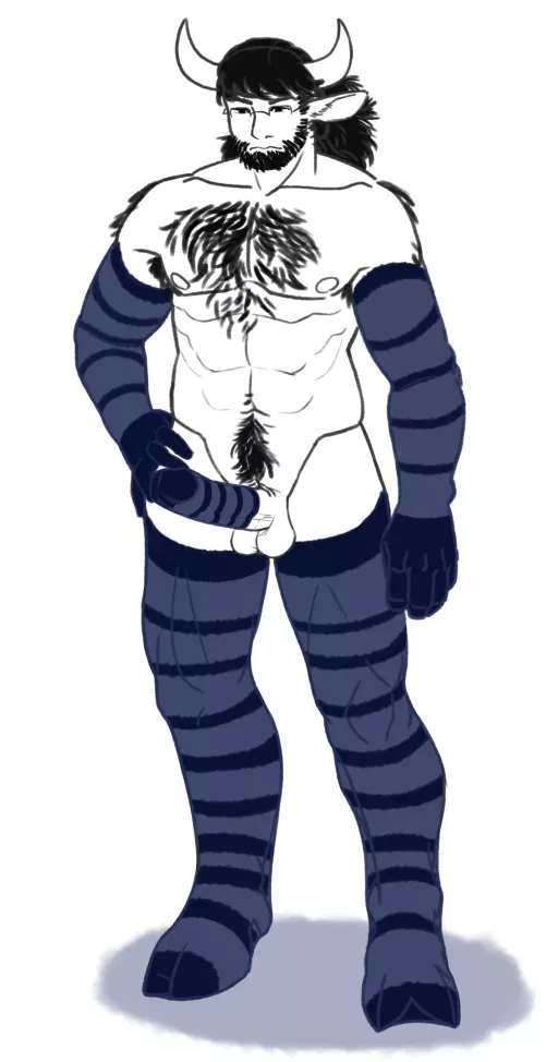 [OC] My bull guy wearing 5 socks