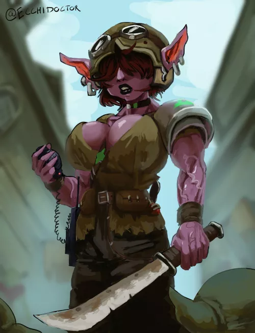 She gives the orders and they obey. (Goblin leader of troops OC.)