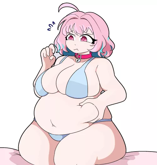 Sitting around in her underwear 