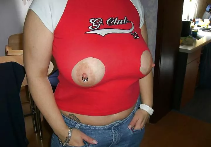 So, you've got nipple jewelry but feel sad that they are covered up most of the time. Here's one fashionable solution