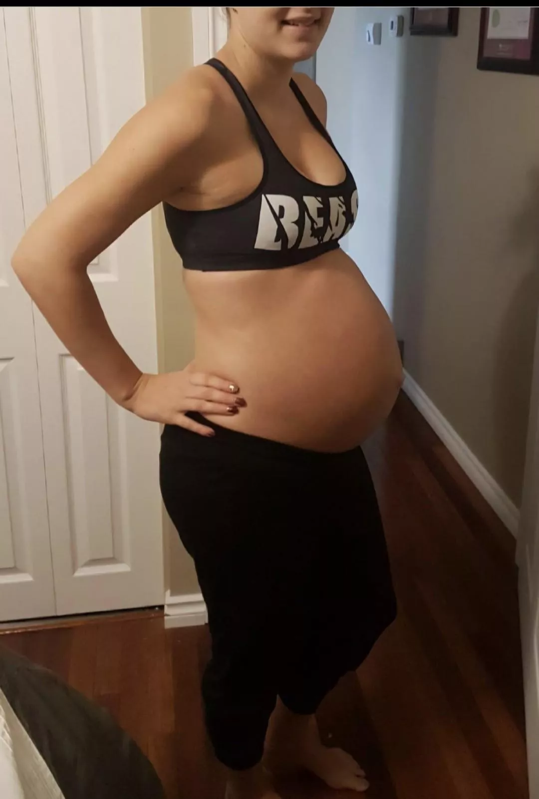 This bra can barely contain my pregnant tits!