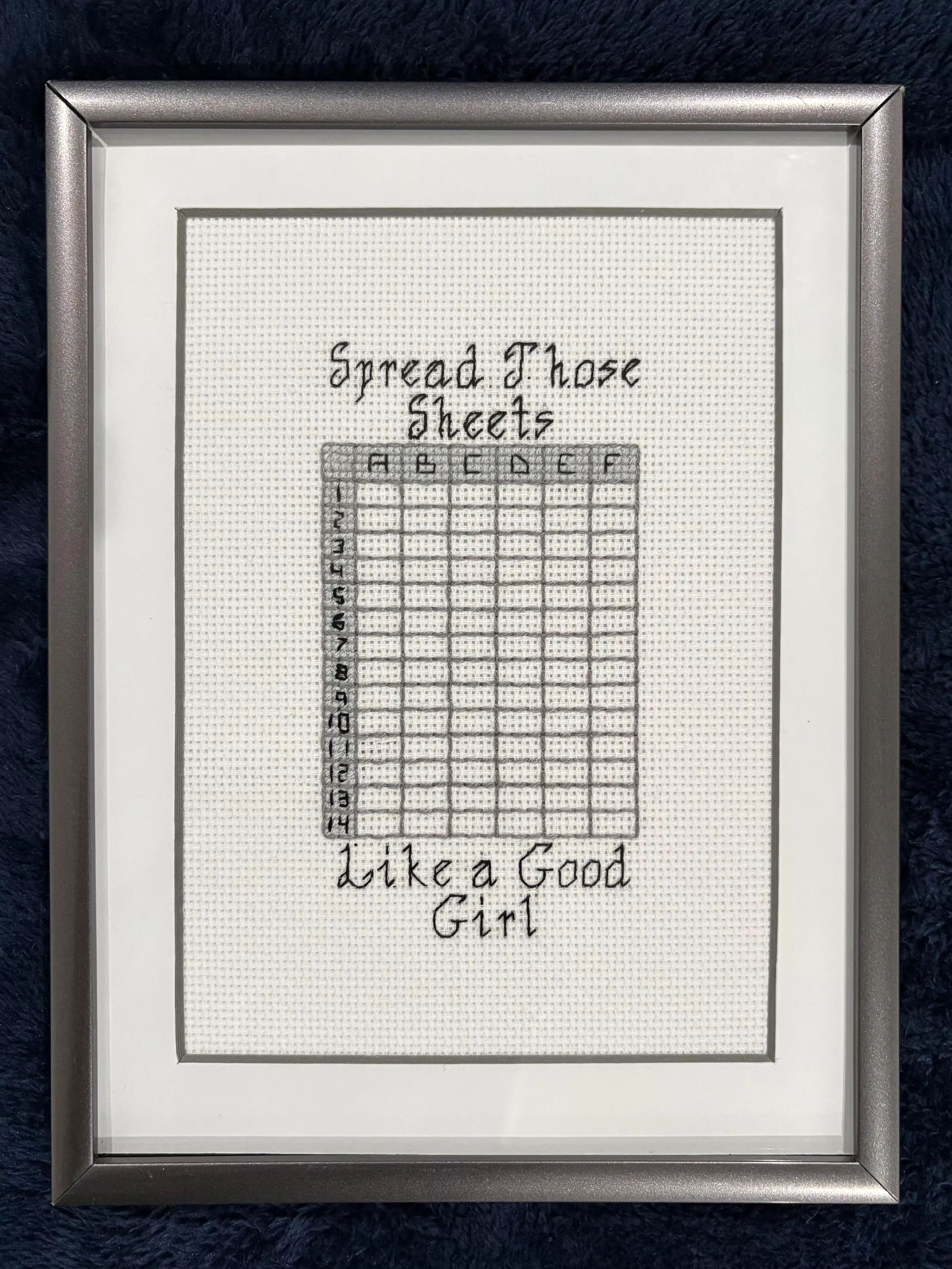 Thought I’d share this funny cross stitch I designed. 