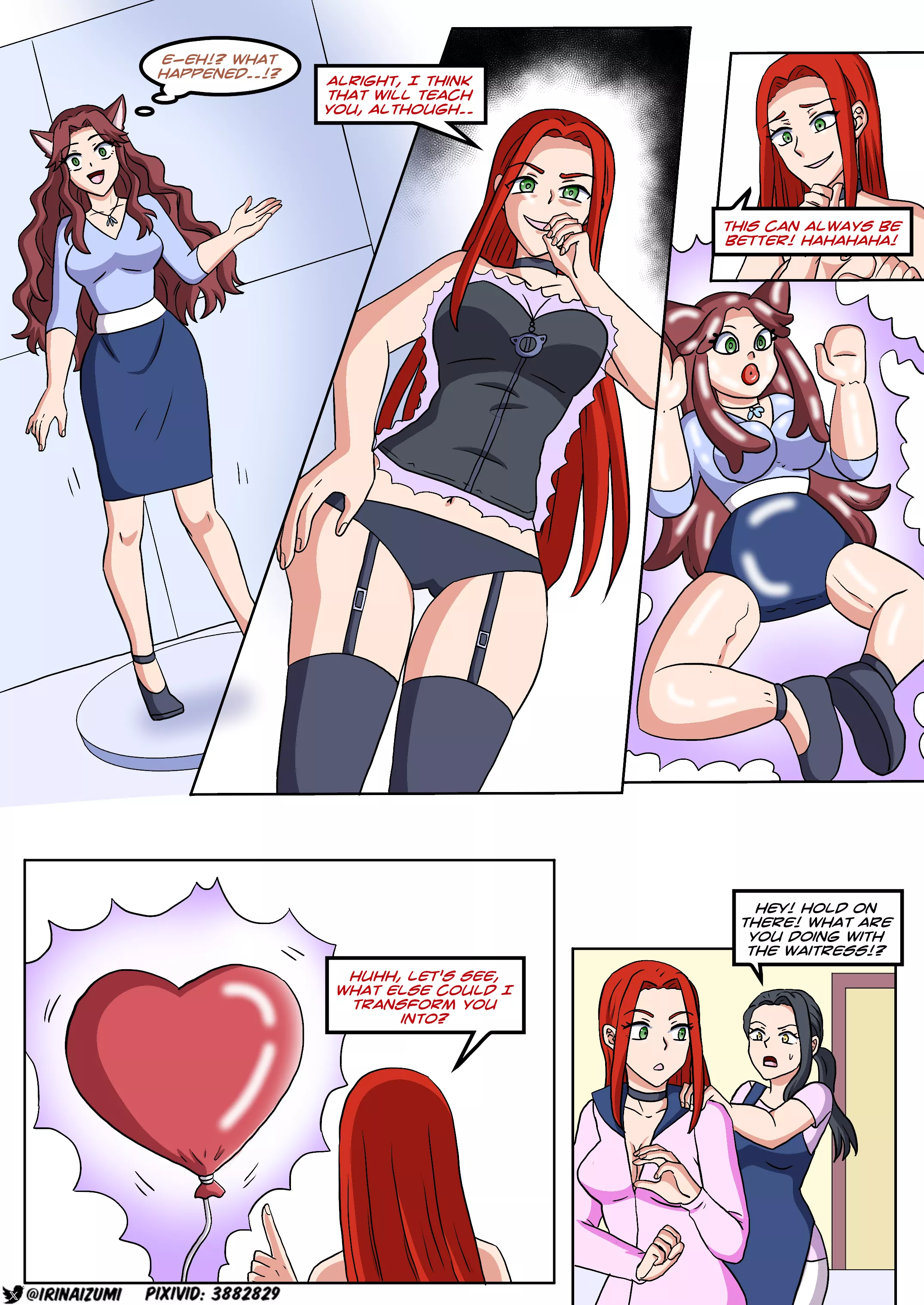 Waitress punished for spilling coffee on someone's leg, turned into several objects one after another as punishment