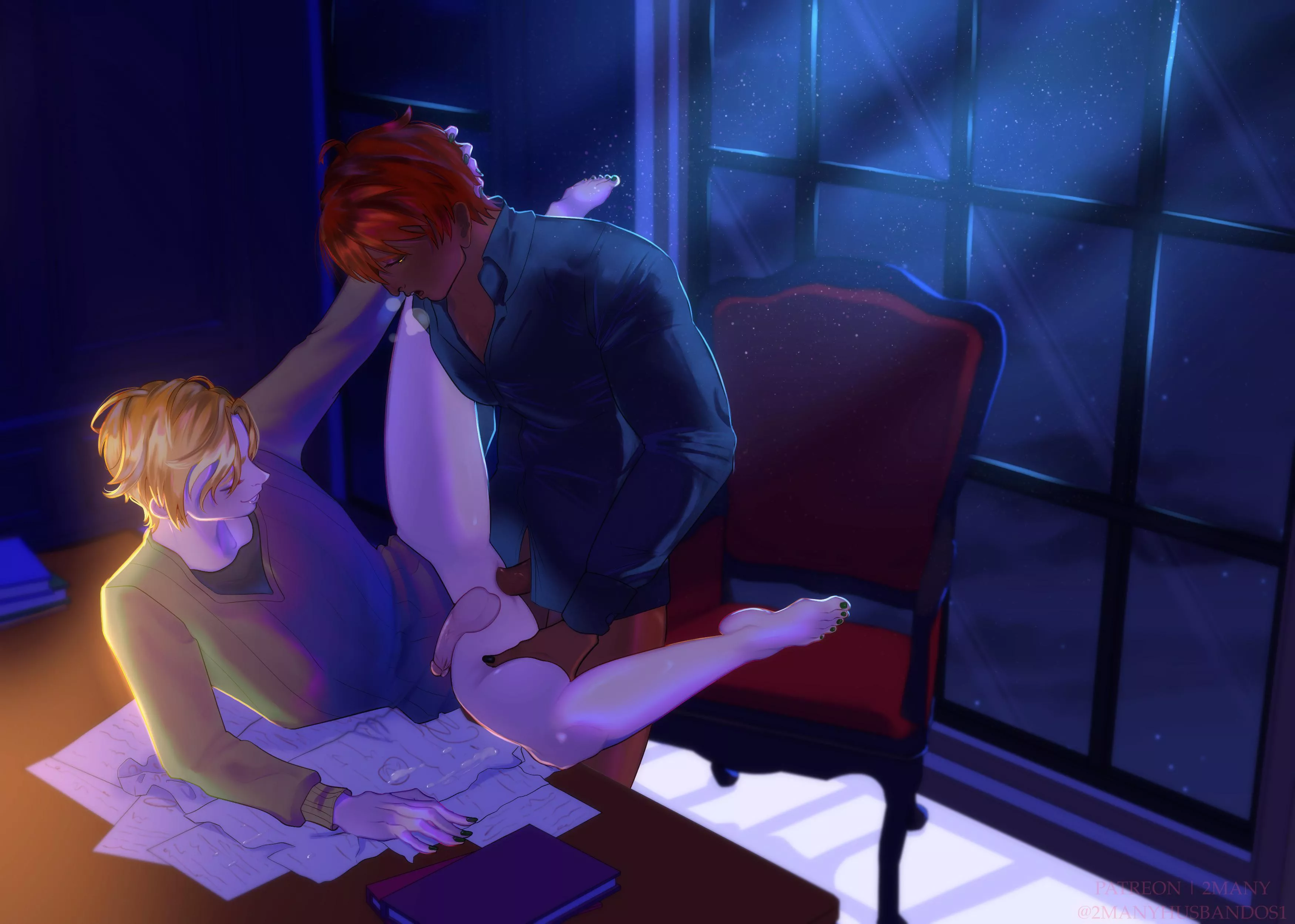 DiaSatan having fun in Lucifer’s study 💦