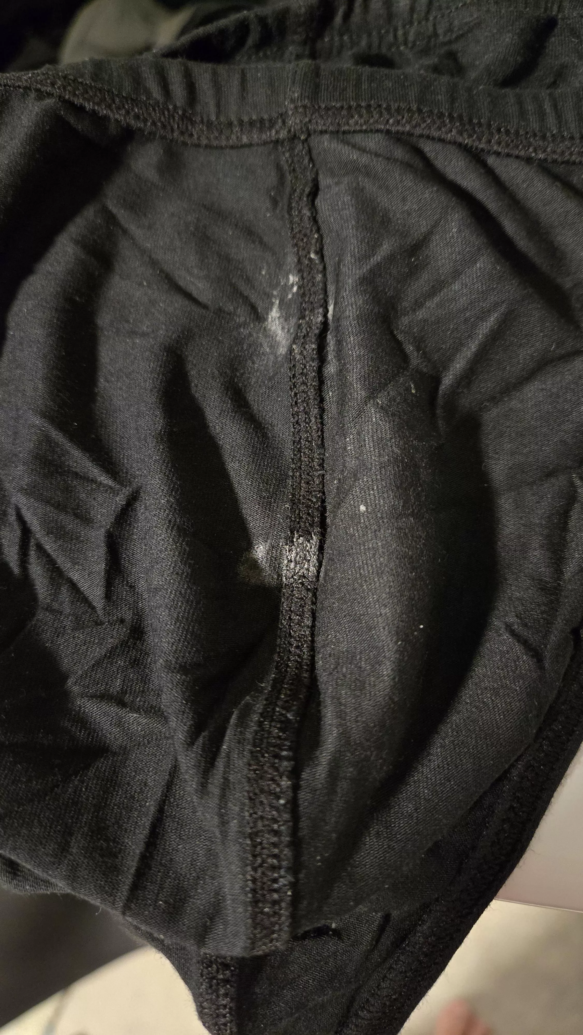 I always love when I happened to wear a darker pair of underwear and have had some naughty thoughts throughout the day. Precum 