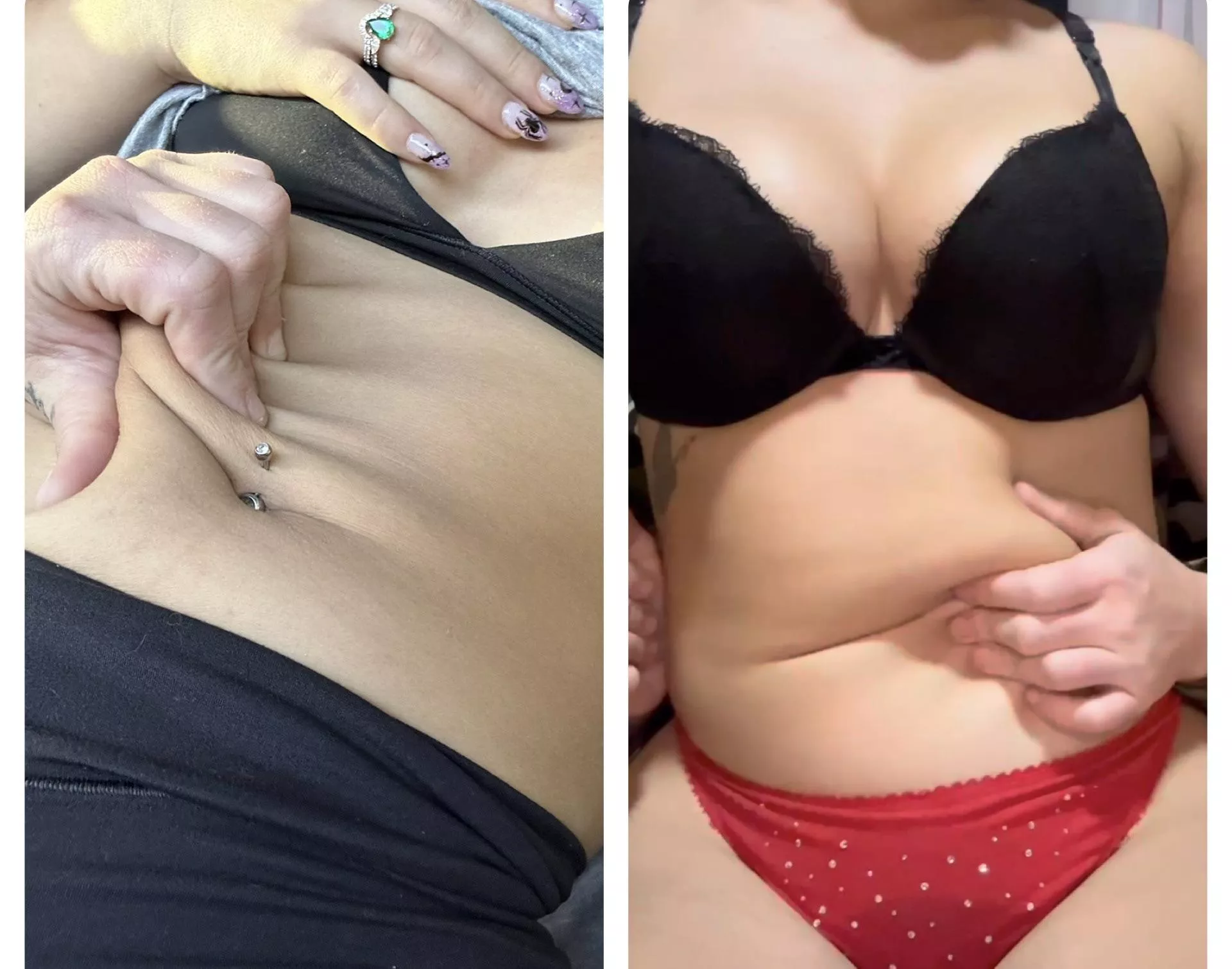 Not sure which grew more, my tits or belly