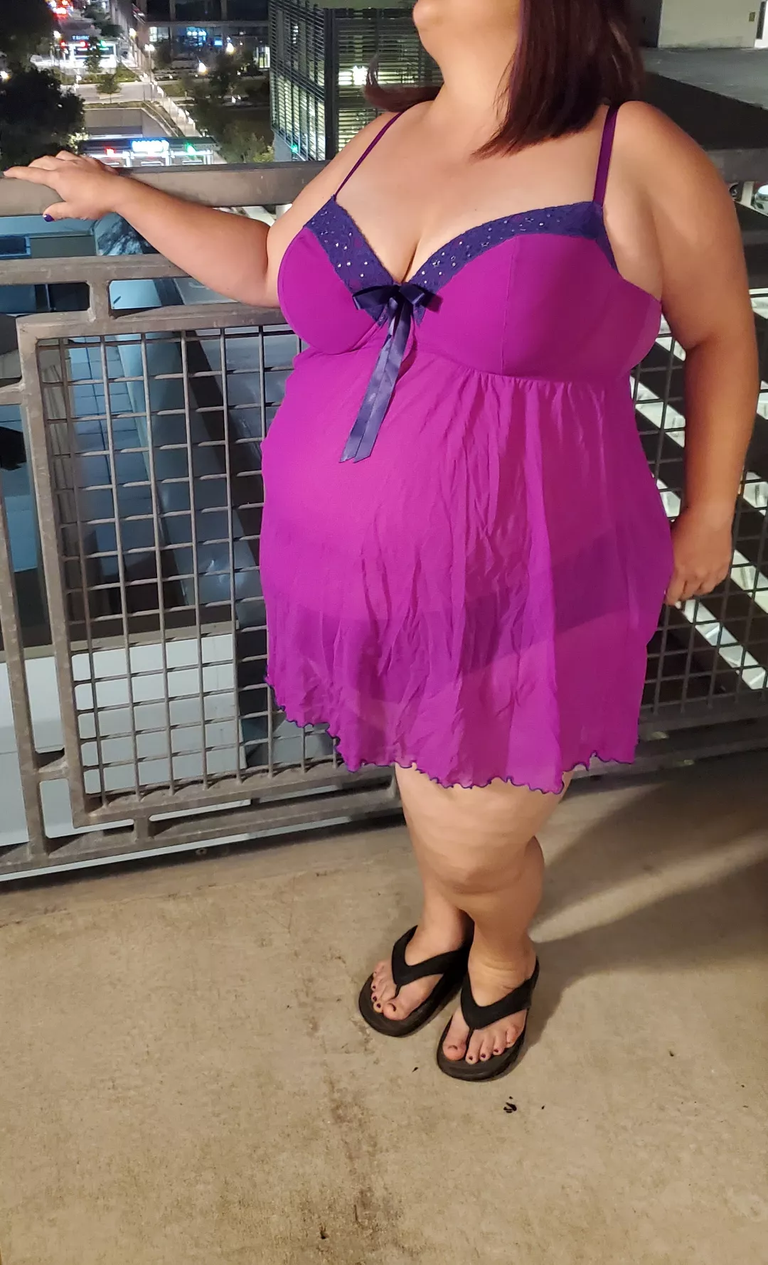 Showing off on the hotel balcony