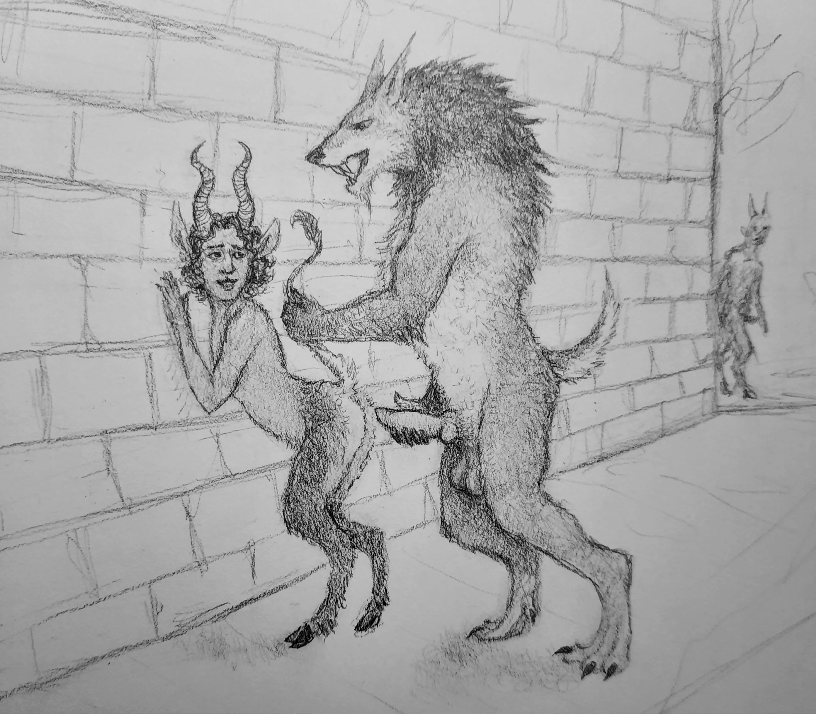 Werewolf fucking a faun