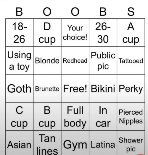 23 [M4F] Need help starting this bingo card. Could send a pic/ video as thanks for the help