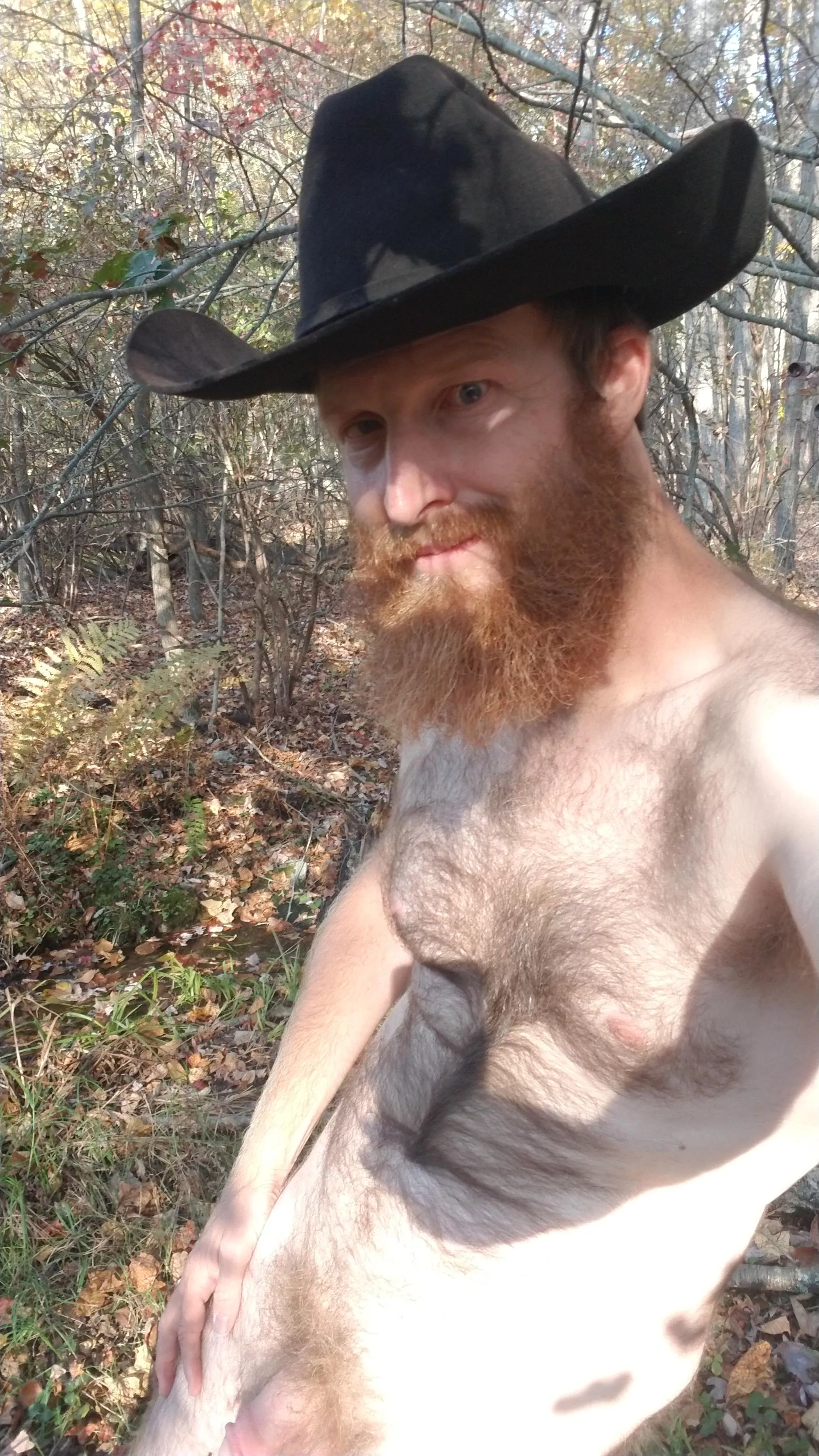 Cowboy stud out in the woods