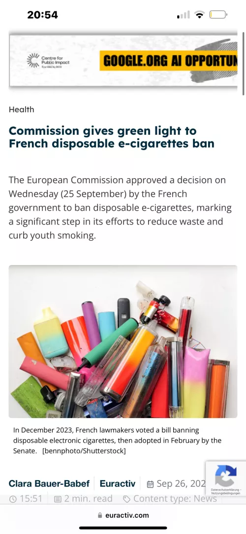 France disposable vape ban