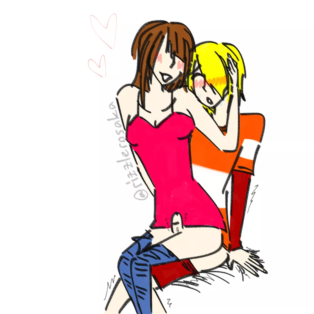 giving him a thighjob :3 (oc) [art by me]