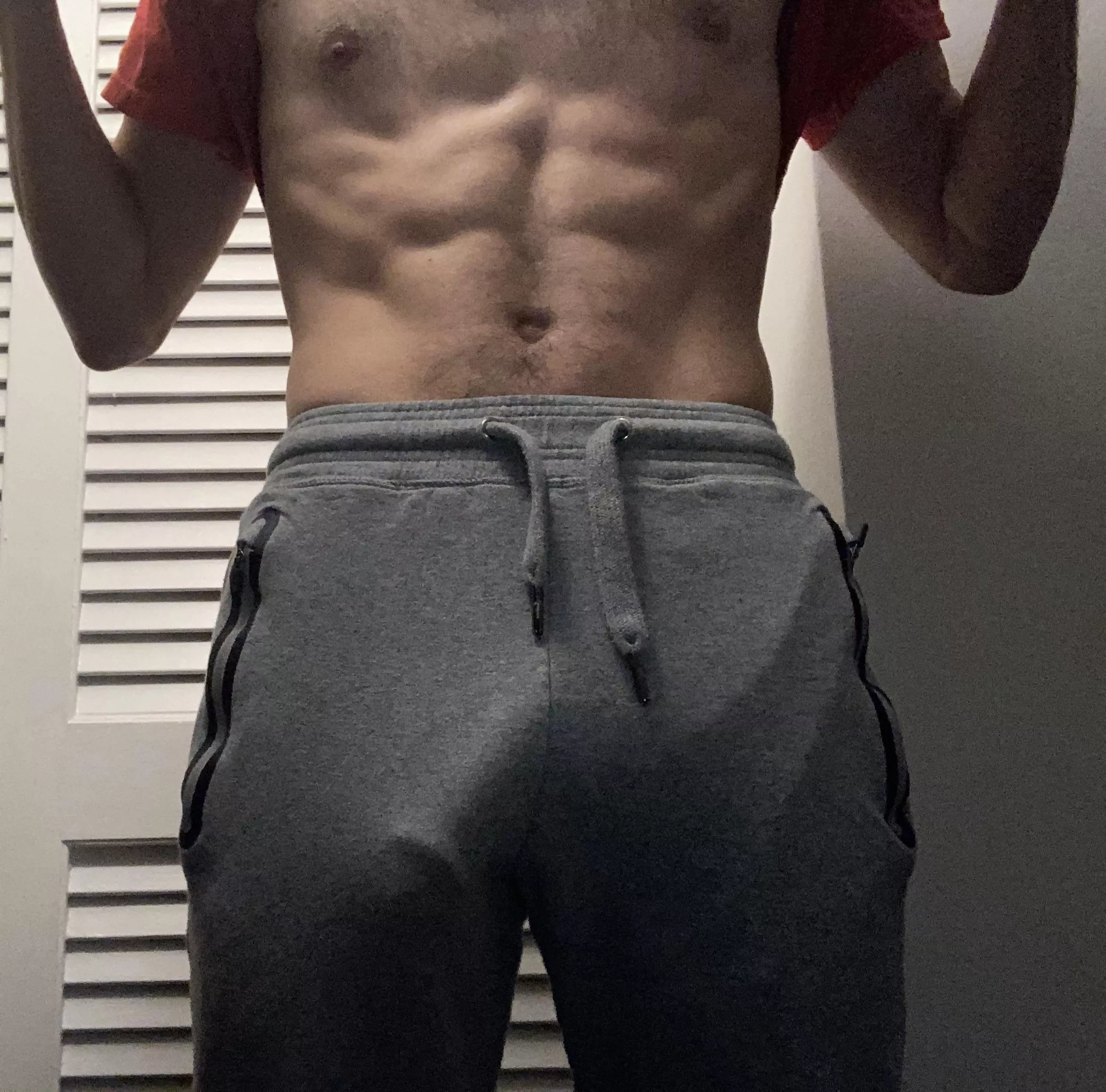 Gray sweatpants