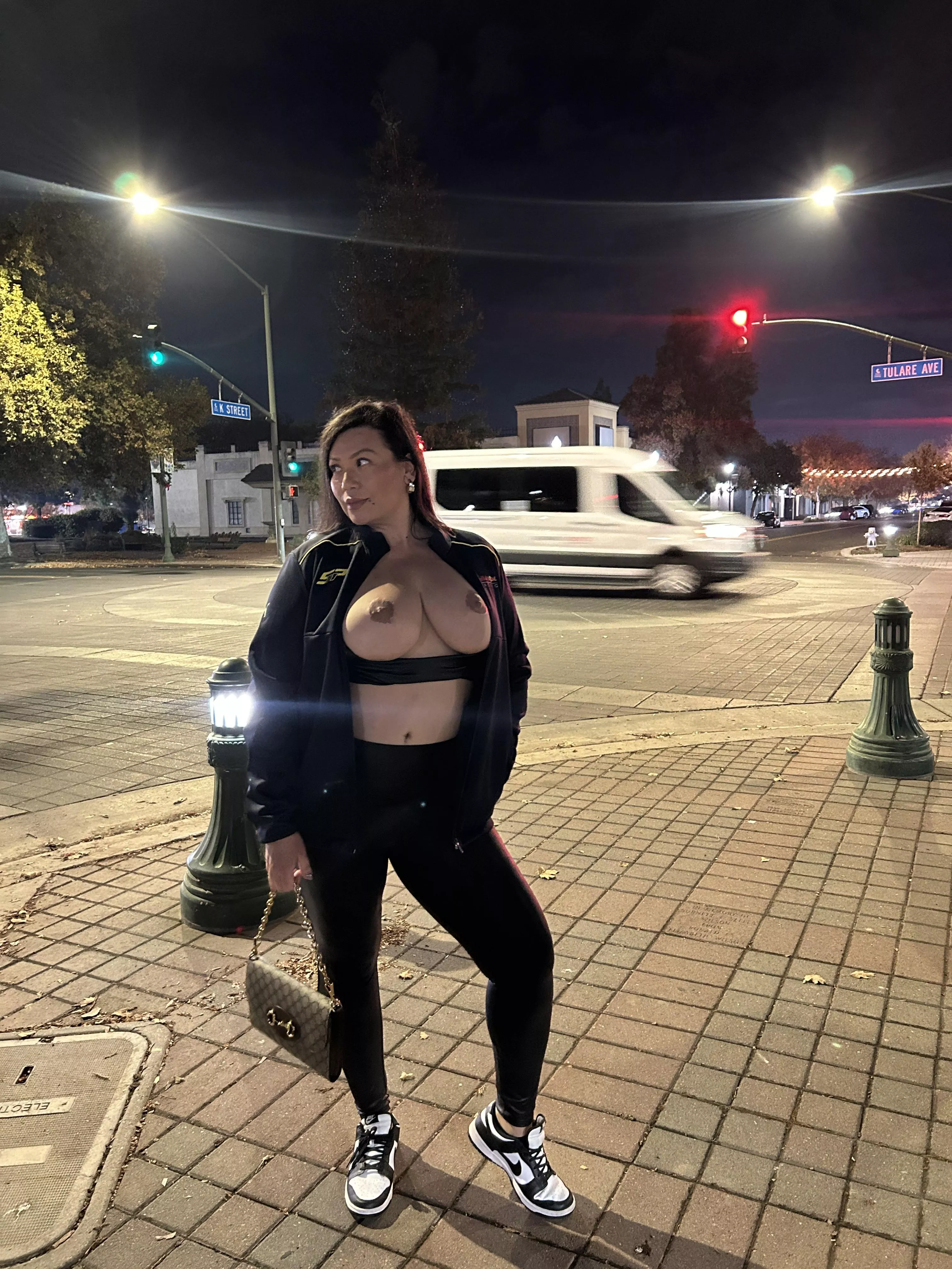 Hope this counts, TITS out in the intersection....XOXO