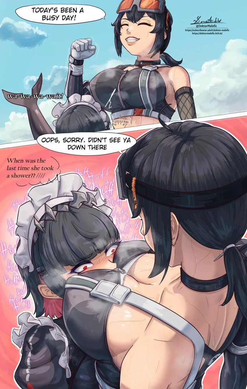 Huffing her sweaty dirty breasts 💕 (Doktor Malefik)