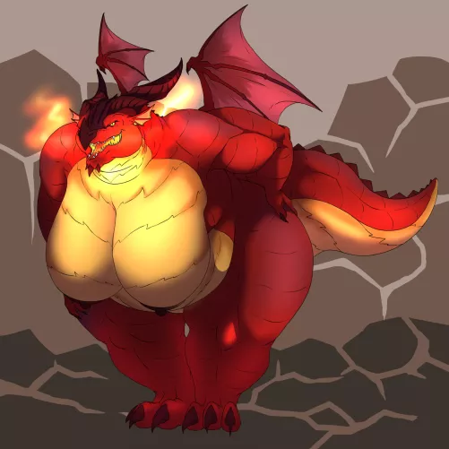 Huge red dragon mom [F] (tolerain)
