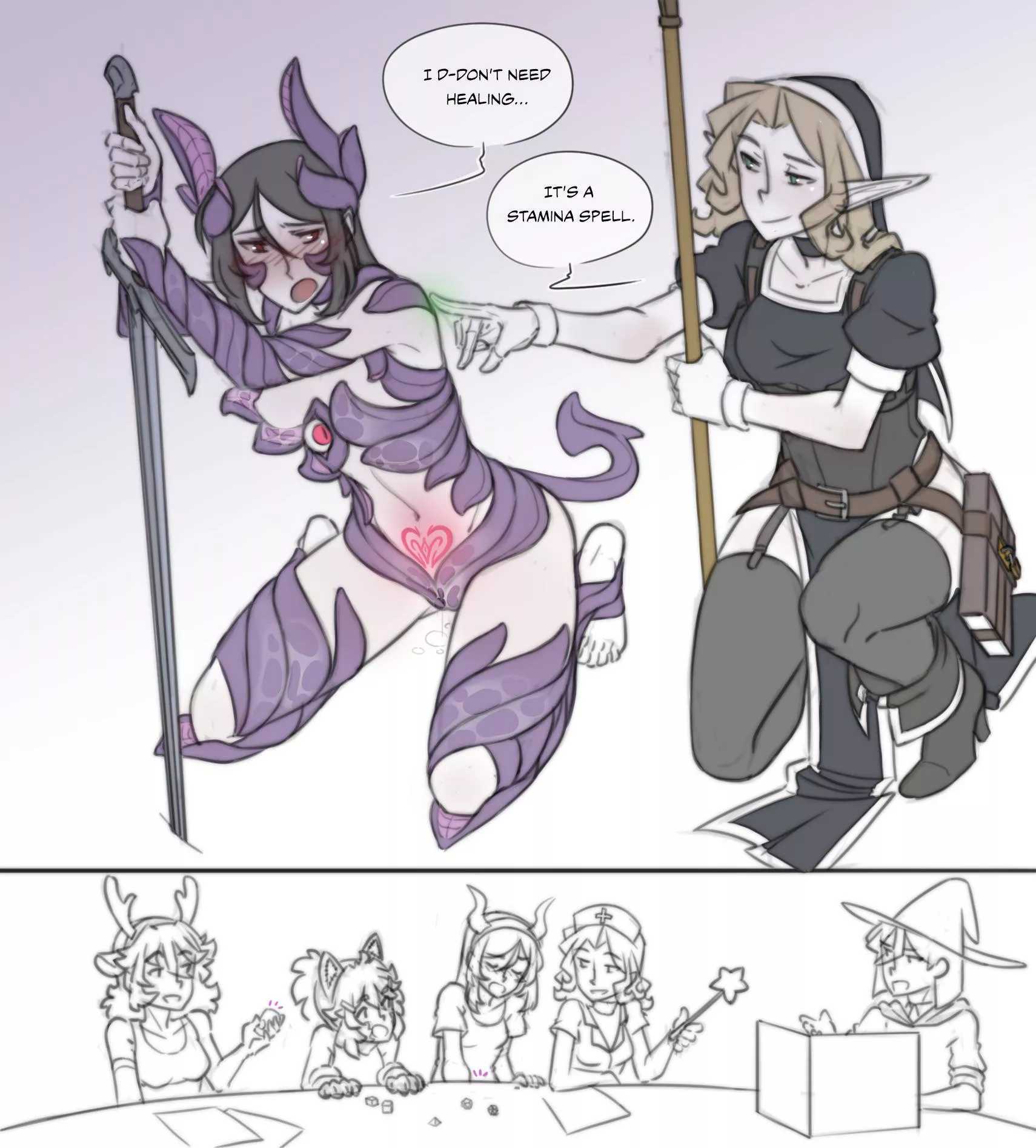 Imagine cumming in front of your whole dnd party, having all of them watch you and tell you to keep going for that extra AC.