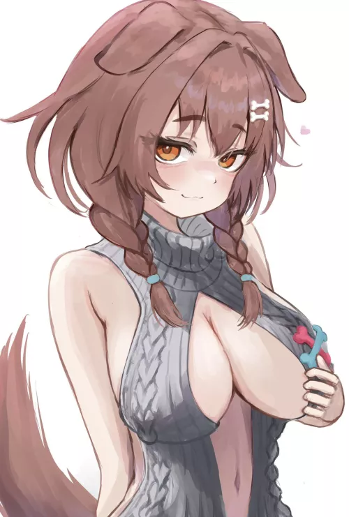 [Inugami Korone] Teasing her booba 