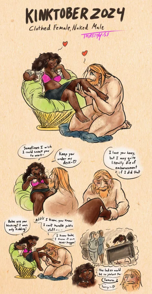 Kinktober 2024 - Clothed Female, Naked Male