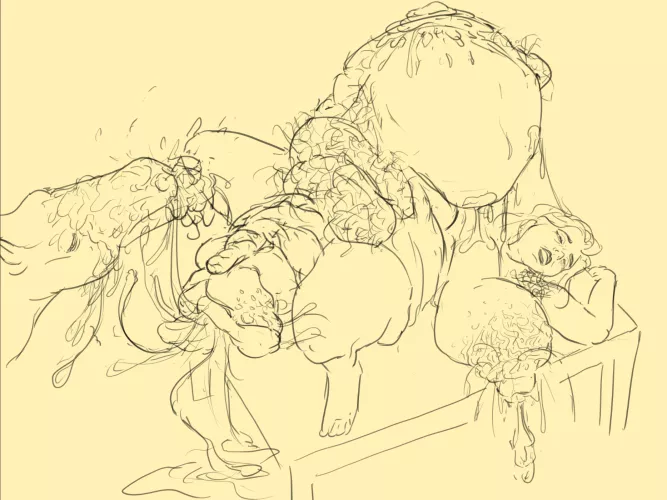 Lorna's massive pumped pussy gets eaten out by a horse