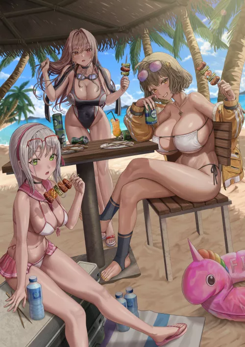 Nikke girls at the beach