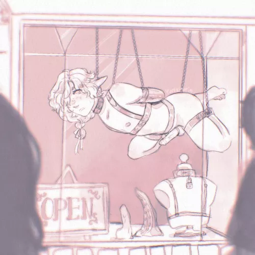 [oc] kinktober sketch of an oc from a story I’m working on