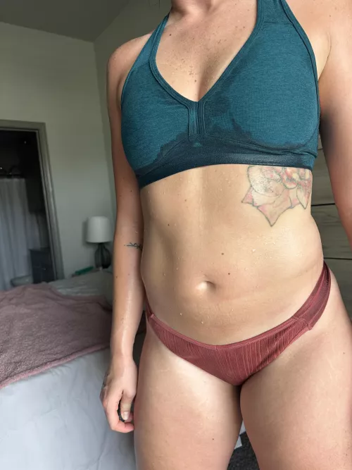 Oops, my sports bra is a little wet