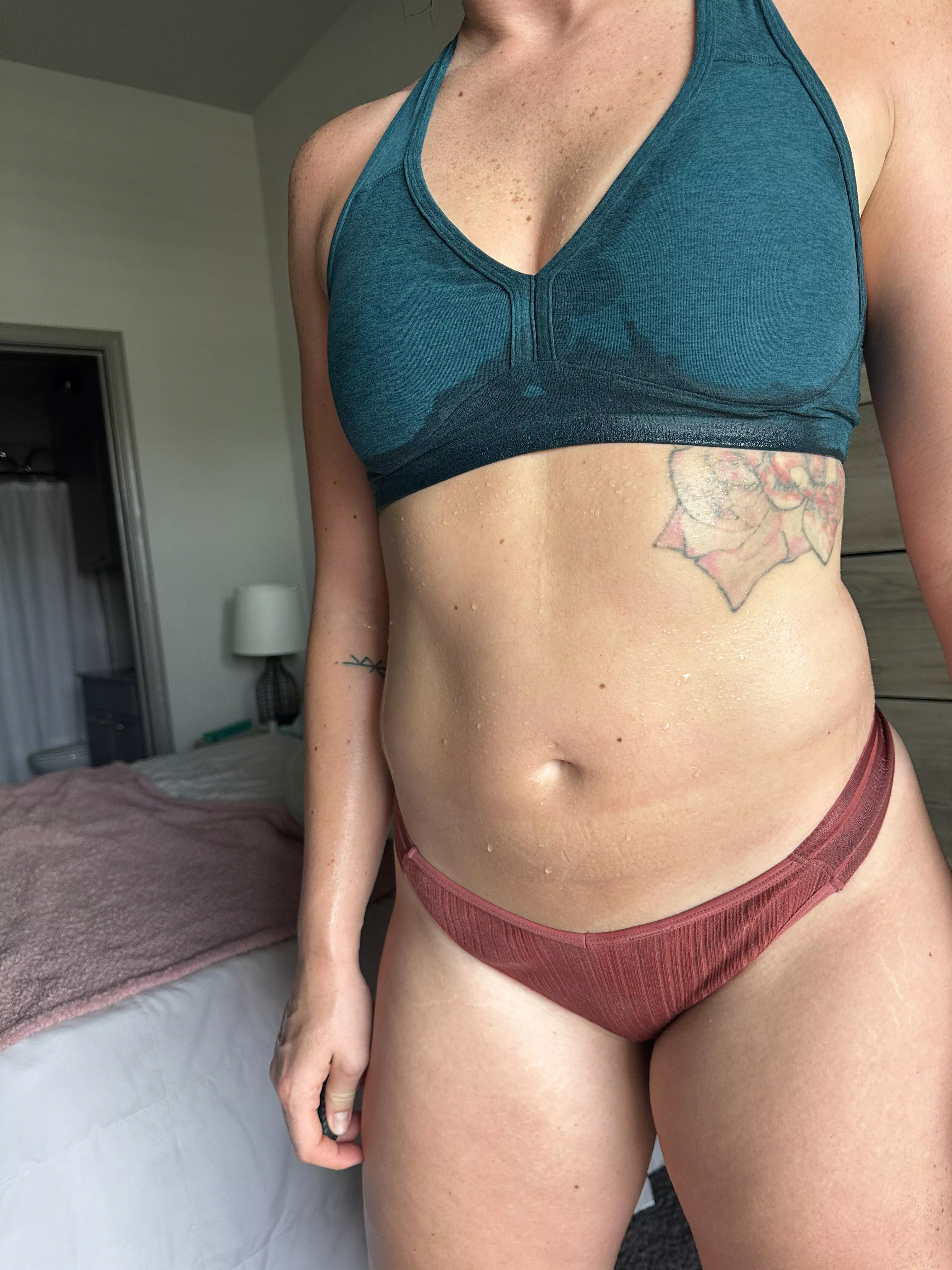 Oops, my sports bra is a little wet