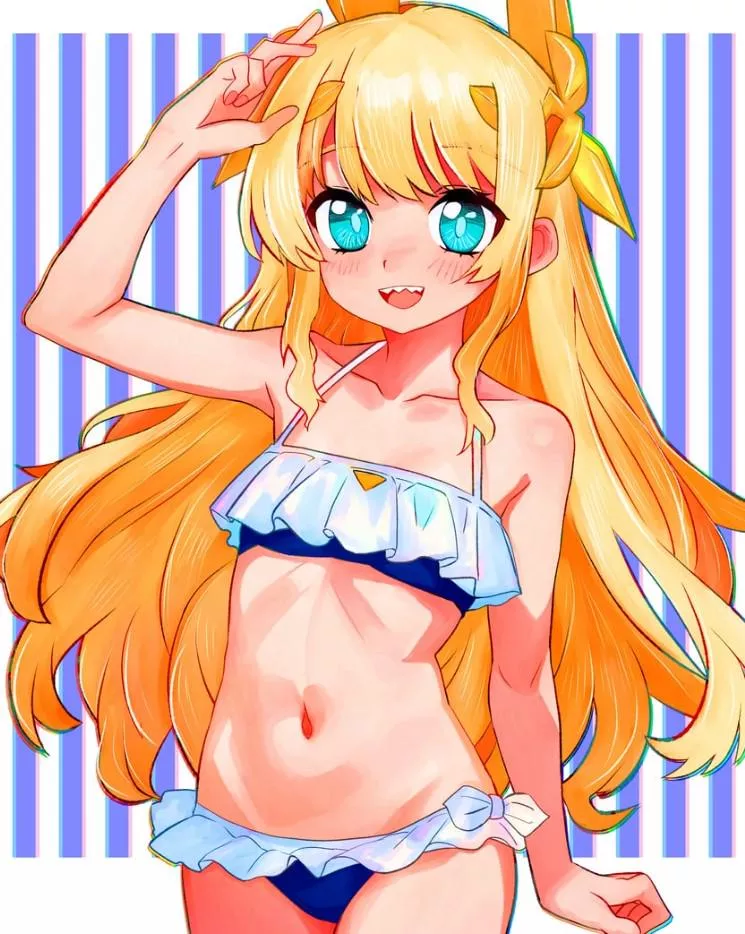 sexy yellow-haired tachibana hinata (tsukiyono aroe) 