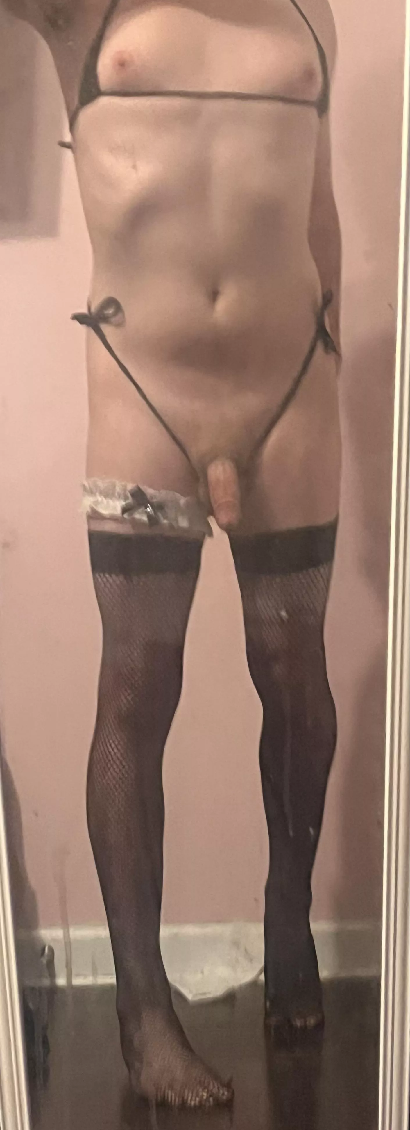 Sissy in fishnets 