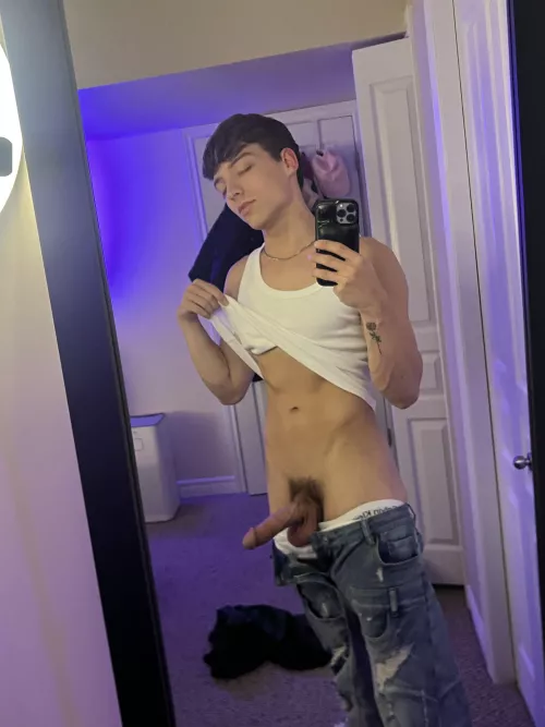 Smiling because my man is coming out the shower to fuck me