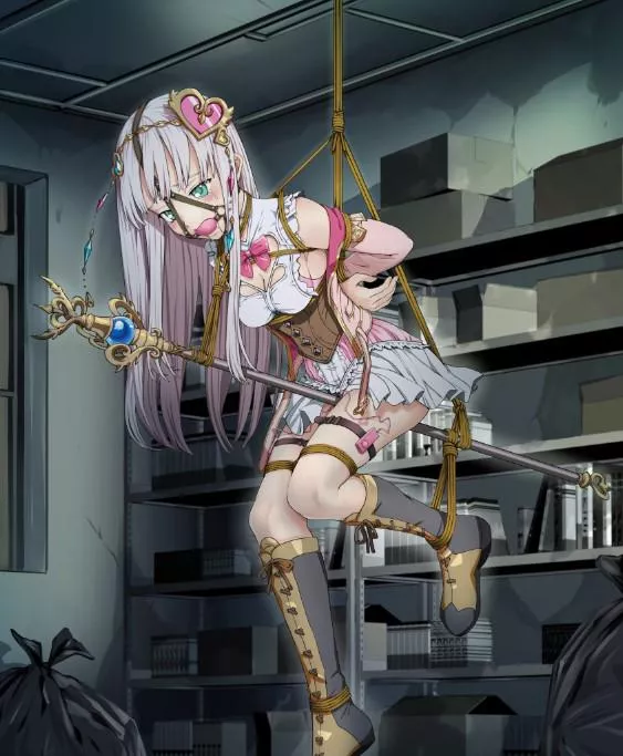 Trapped Elmerulia Frixell dangles in the stockroom