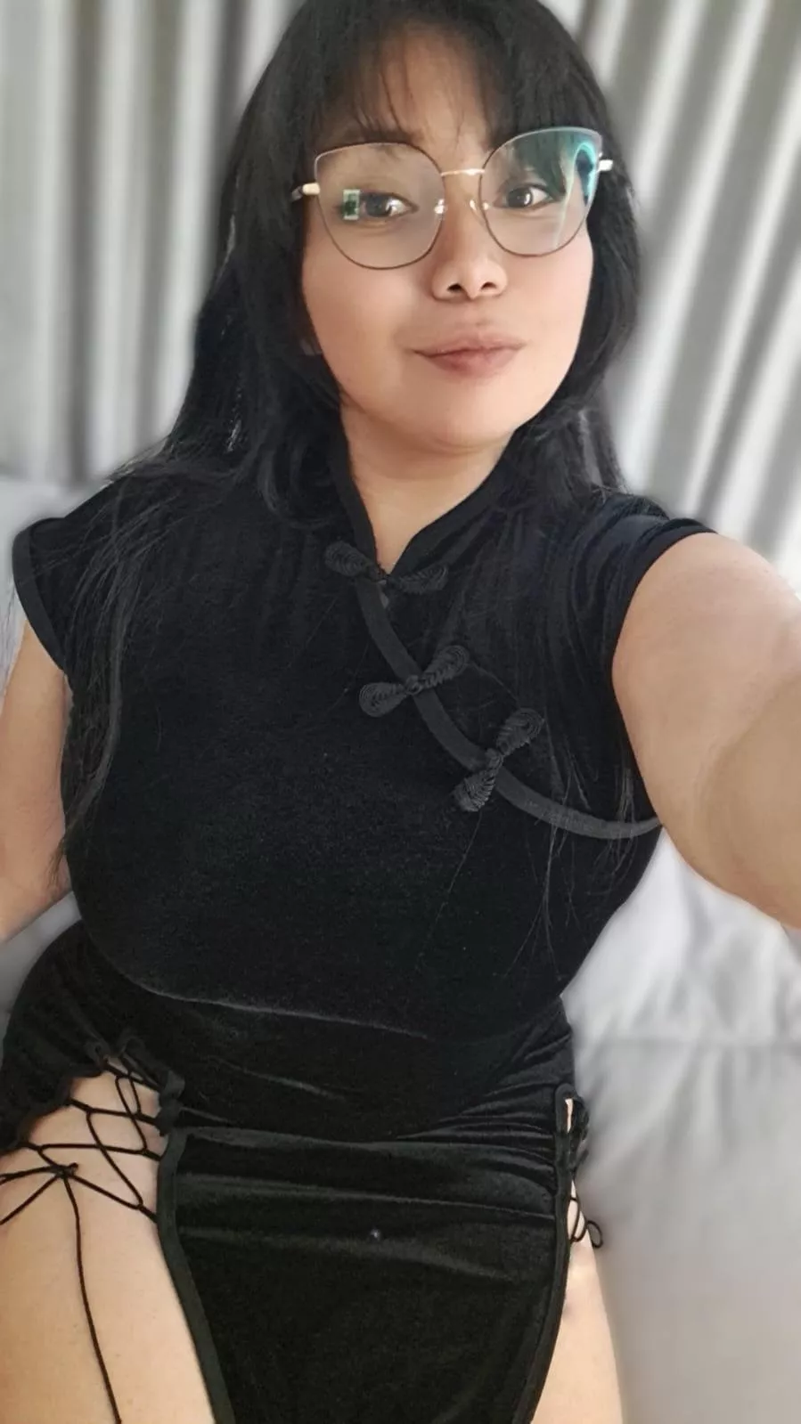 Trying out a new black dress (F)