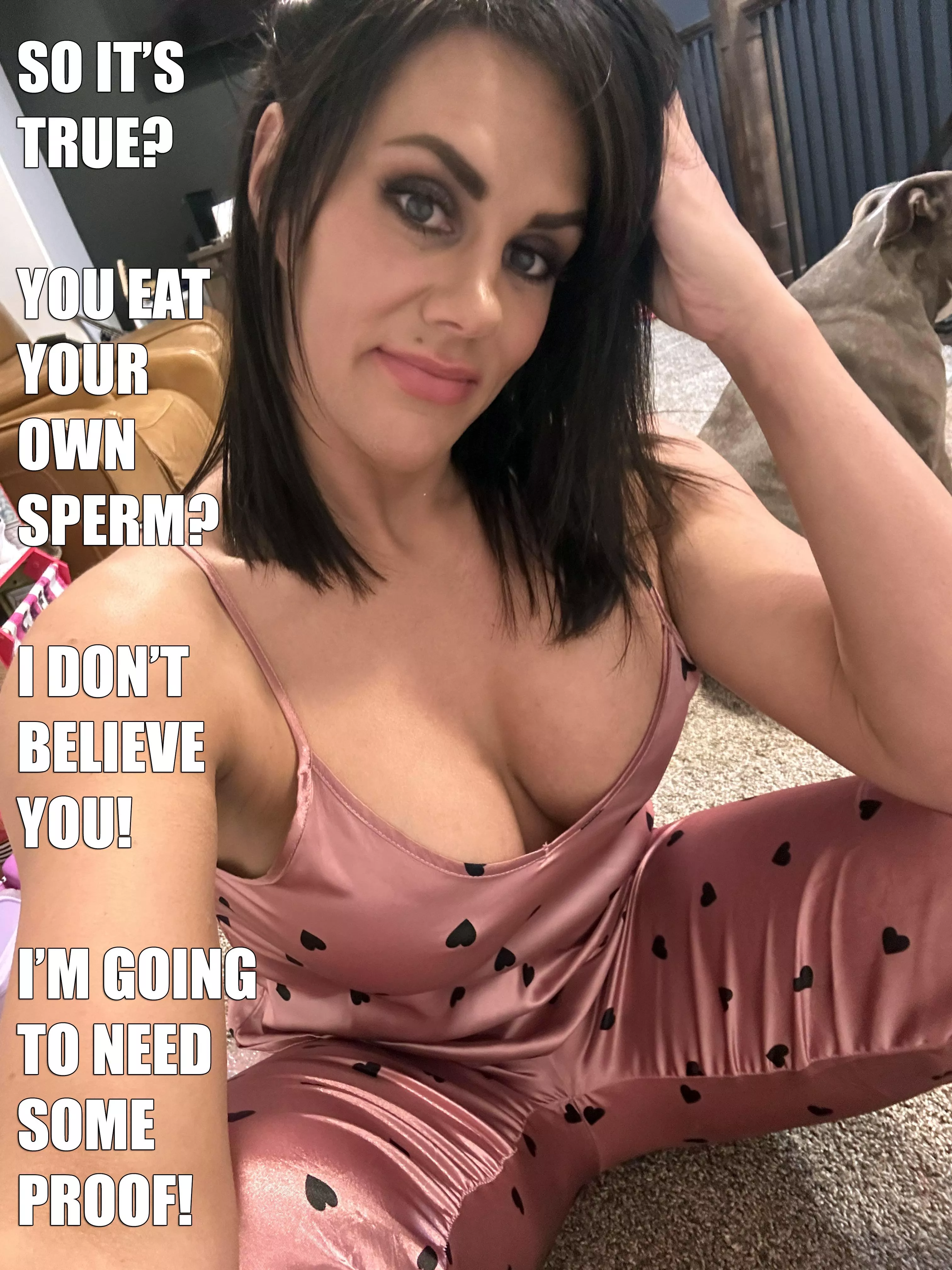 Wife just heard a rumor about her cum eating husband.