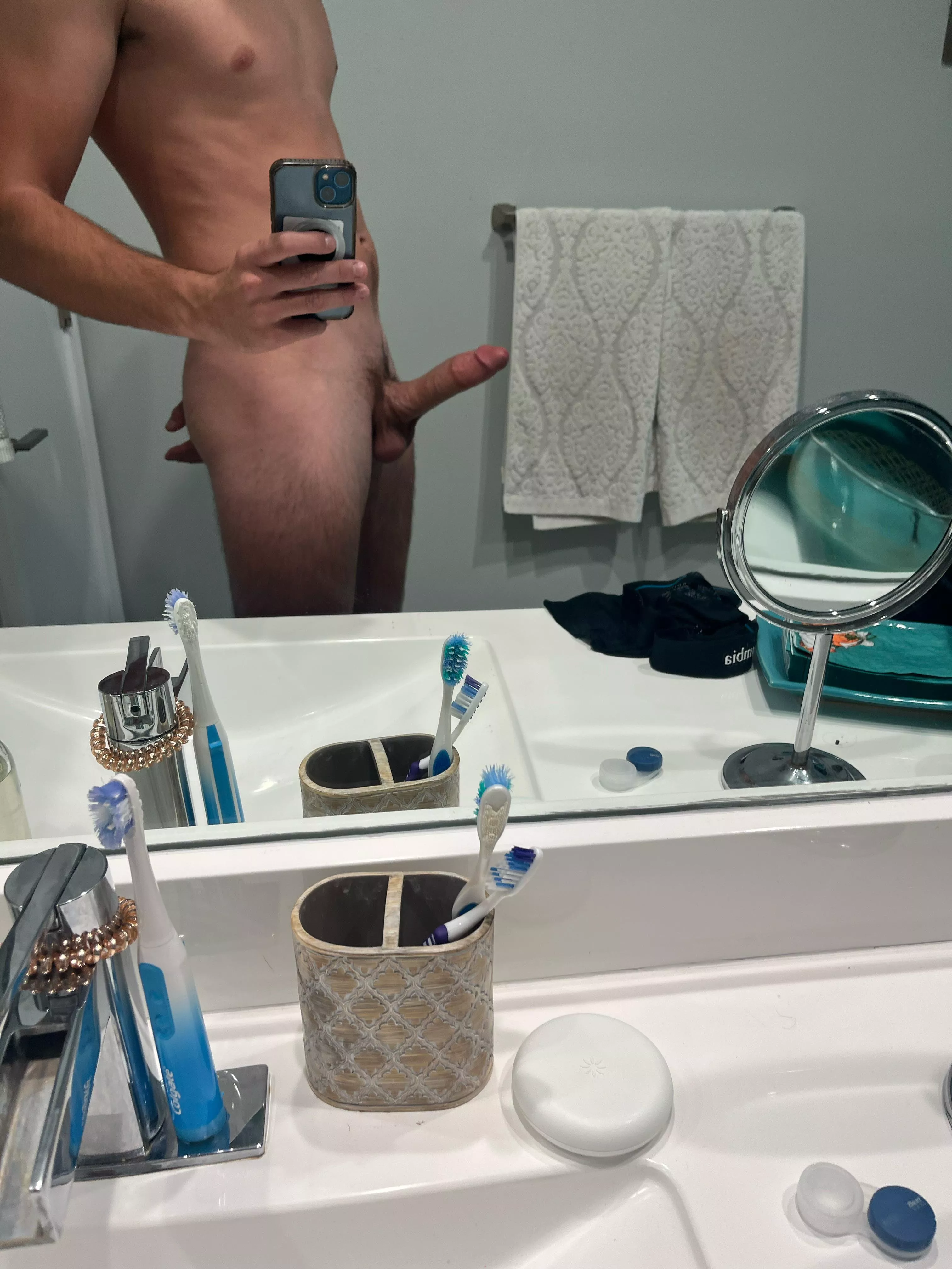 Young cock and balls ready to be milked